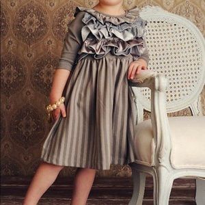Persnickety pewter ruffle dress Sz 4